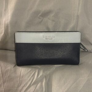 Kate Spade Cameron Colorblock Baby blue/Navy Blue Bi-fold wallet Snap